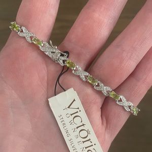 Sterling Silver & lab created Peridot Bracelet